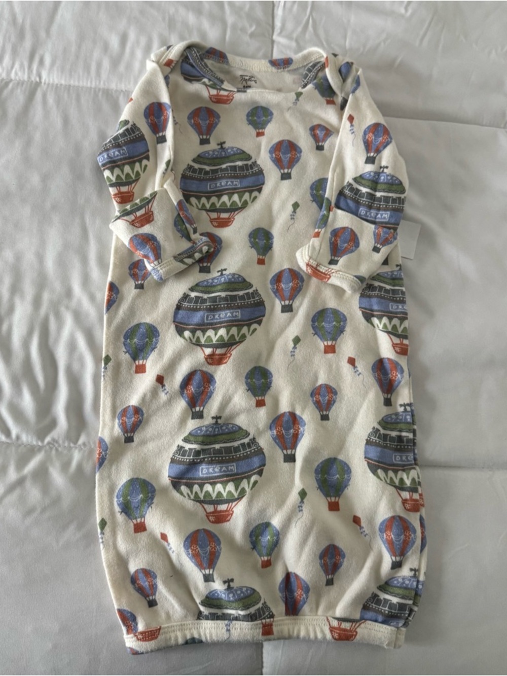 Touched by Nature Hot Air Balloon Cream Sleep Sack for Baby Organic Cotton 0-6mo